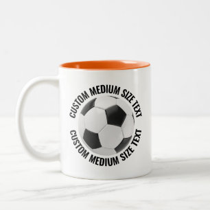 Fußball & Mittelgroßer Text ORANGE 11oz Custom Zweifarbige Tasse