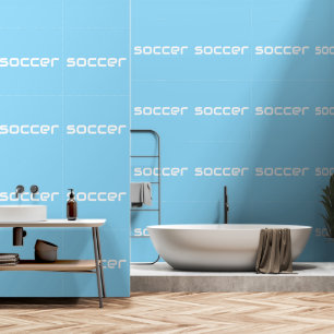 FUßBALL Moderne weiße elegante Schrift auf hellbla Tapete