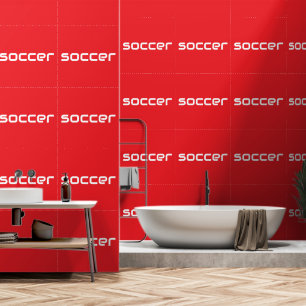FUßBALL Moderne weiße elegante Schrift auf hellrot Tapete