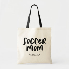 Fußball-Mom trendiger schwarzer Typ personalisiert Tragetasche