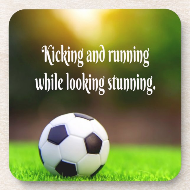 Fußball Motivierend Grünes Feld der Inspiration Getränkeuntersetzer (Vorderseite)
