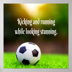 Fußball Motivierend Grünes Feld der Inspiration Poster