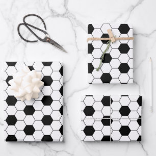 Fußball-Muster Geschenkpapier Set