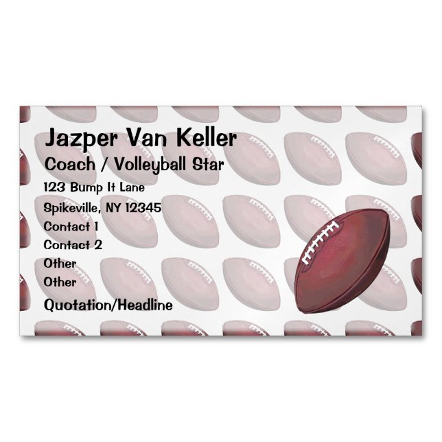 Fußball-Muster Magnetische Visitenkarte (Vorderseite)
