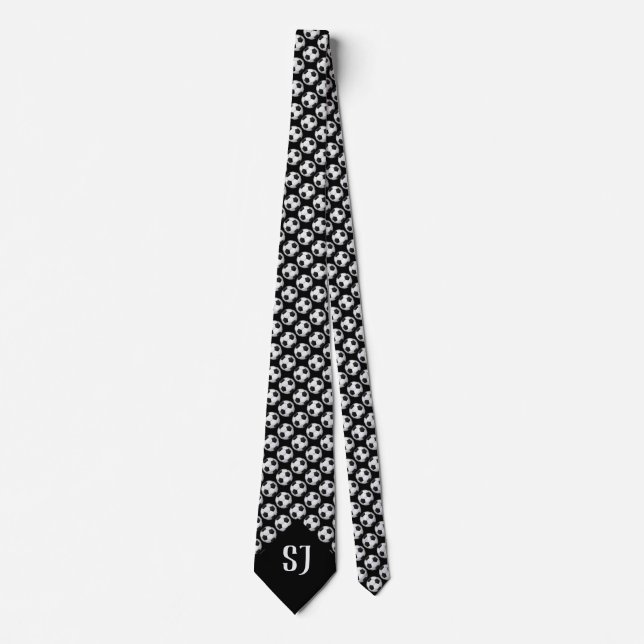 Fußball-Muster| Monogramm Sport Krawatte (Vorderseite)
