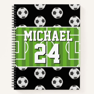 Fußball-Muster Name Jersey Sports Notizbuch