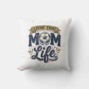 Fußball-Mutter-Leben Vintage-Gravur-Shirt-Design_1 Kissen