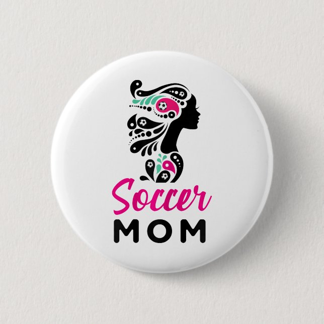 Fußball-Mutter-Outfits Lustige Fußball-Mutter Mama Button (Vorderseite)