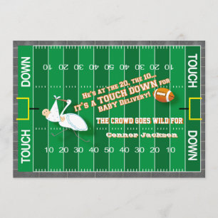 Fußball MVP & Stork Babydusche Einladung