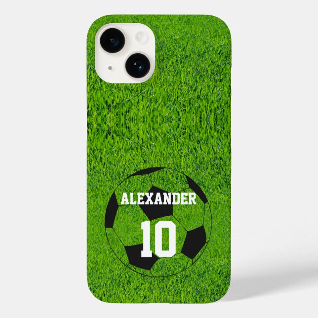 Fußball | Name & Nummer Case-Mate iPhone 14 Hülle (Rückseite)