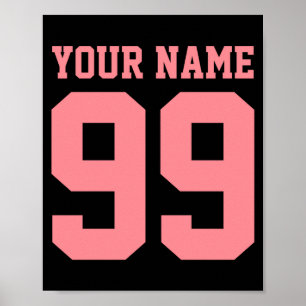 Fußball Name Nummer Junge Mädchen Personalisiert  Poster