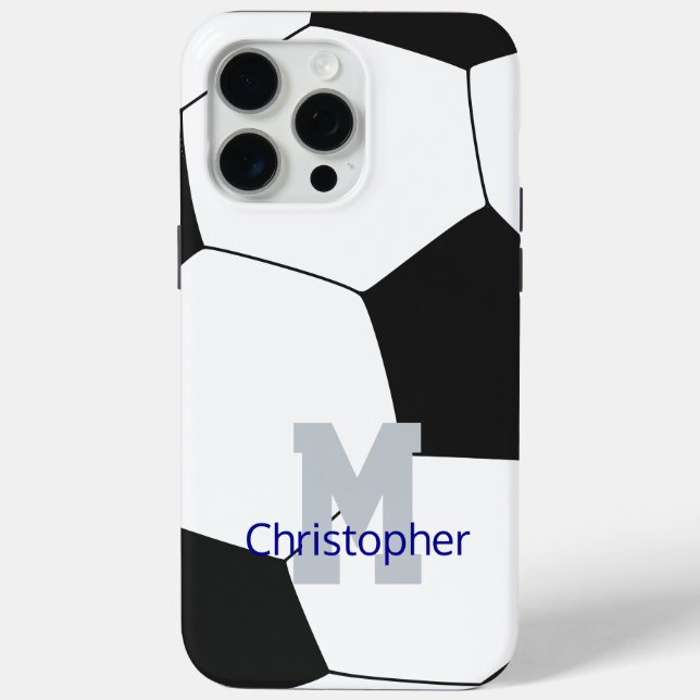 Fußball-Name und Monogramm Case-Mate iPhone Hülle (Rückseite)