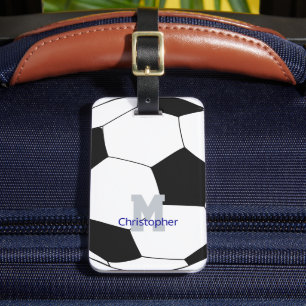Fußball-Name und Monogramm-Gepäckmarke Gepäckanhänger