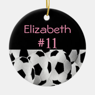 Fußball-Namenszahl-Rosa Keramikornament