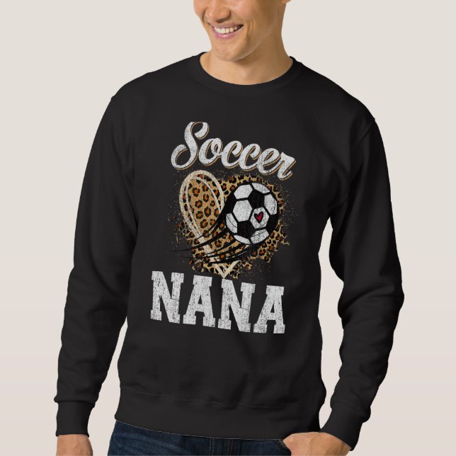 Fußball Nana Leopard Ball Muttertag Sweatshirt (Vorderseite)