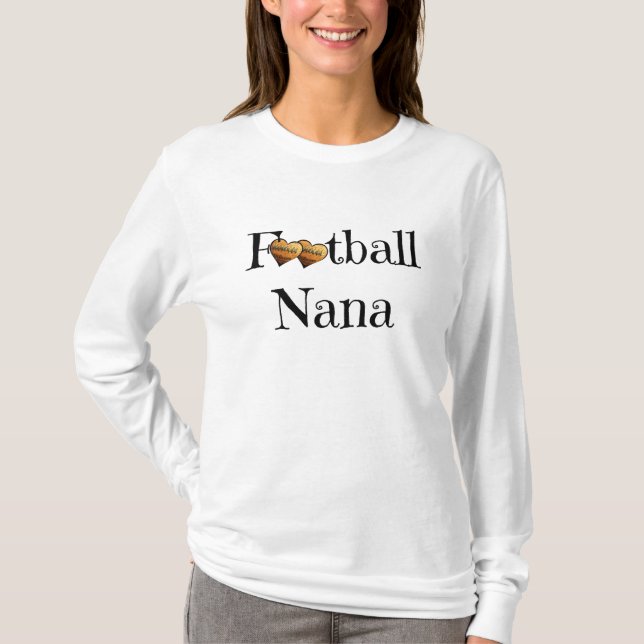 Fußball Nana, schwarzer Text, Fußball-Herzen! T-Shirt (Vorderseite)