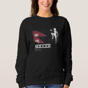 Fußball Nepal Flag Football Frauenfußball Mädchen Sweatshirt