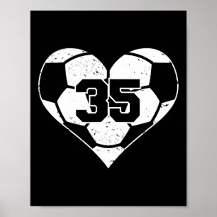 Fußball Nummer 35 Trikot Lustiger Fußball Herz Spi Poster