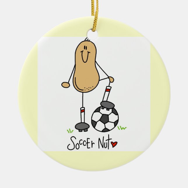 Fußball-Nuss-T - Shirts und Geschenke Keramikornament (Vorne)