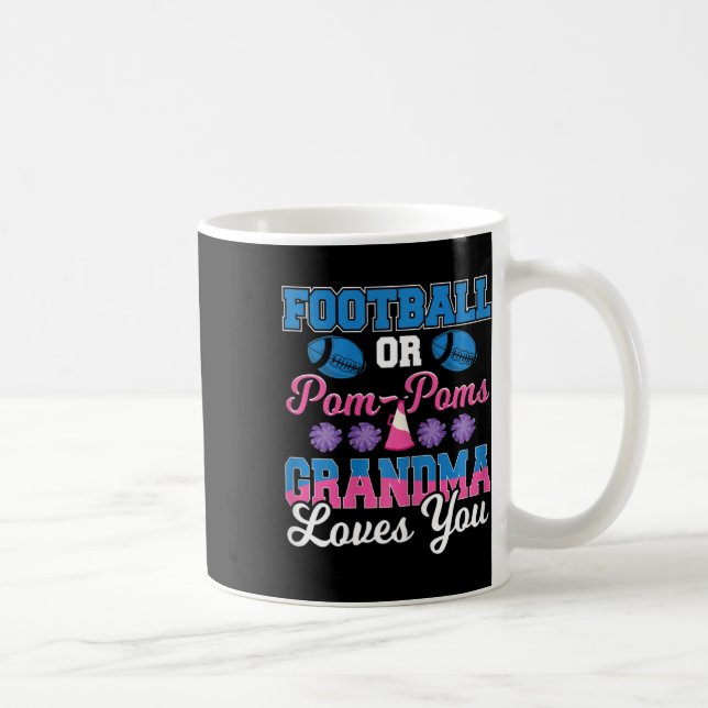 Fußball oder Pom Pom Oma Lieben Sie Fußball Gen Kaffeetasse (Rechts)