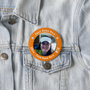 Fußball oder Sportsport Spirit Foto Orange Button