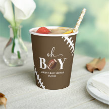 Fußball Oh Boy Brown White Baby Dusche