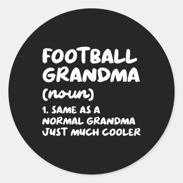 Fußball-Oma Definition Funny Runder Aufkleber (Vorderseite)