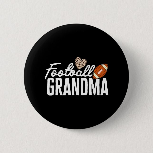 Fußball-Oma Football Spieler Leopard Fußball Button (Vorderseite)