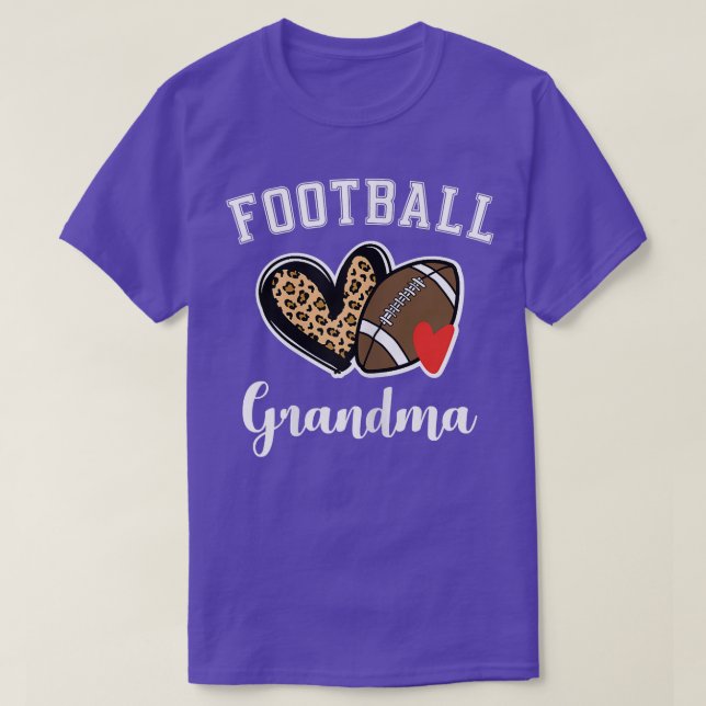 Fußball-Oma Leopard Herz Großmutter  T-Shirt (Design vorne)