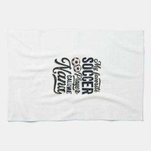 Fußball-Oma Vintage-Gravur Familie Spieler-Shirt_ Geschirrtuch
