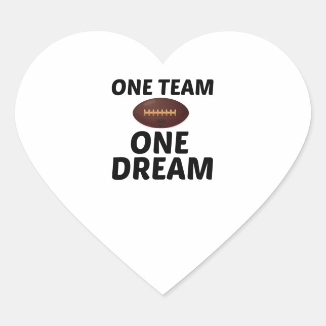 FUSSBALL ONE TEAM ONE DREAM Herz-Aufkleber (Vorderseite)