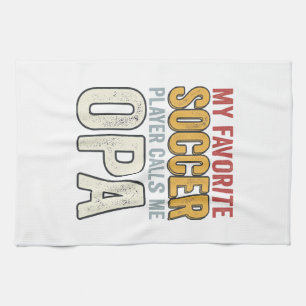 Fußball Opa Vintage-Typografie-Shirt-Design_1 Geschirrtuch