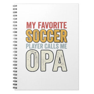 Fußball Opa Vintage-Typografie-Shirt-Design_1 Notizblock
