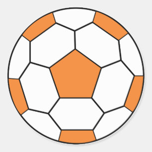 Fußball-Orange-Aufkleber Runder Aufkleber