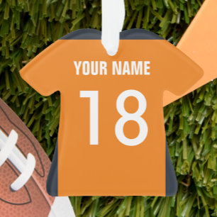 Fußball-Orange, Marine u. weiße Jersey-Verzierun Ornament