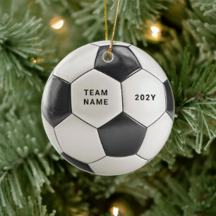 Fußball-Ornament Personalisierter Teamname Jahr Keramik Ornament