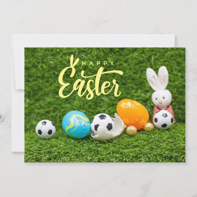 Fußball-Osterfeiertag Grußspieler Feiertagskarte (Vorderseite)