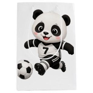 Fußball-Panda-Mittlere Geschenktasche Mittlere Geschenktüte