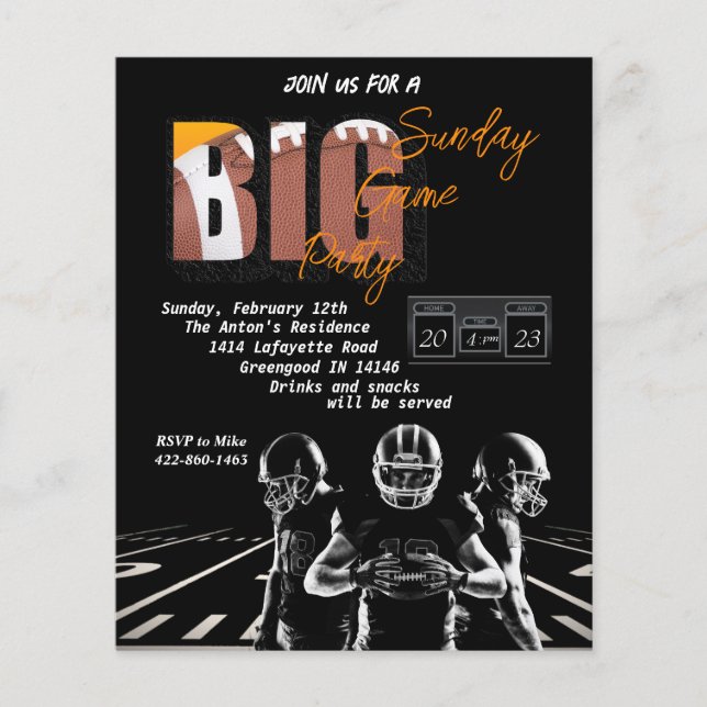 Fußball-Party Einladung Flyer (Vorne)