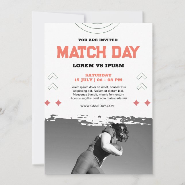 Fußball-Party Einladung Fußball-Spieltag (Vorderseite)