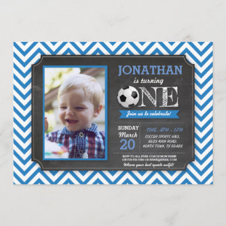 Fußball-Party Fußball 1. Geburtstag Foto Einladung