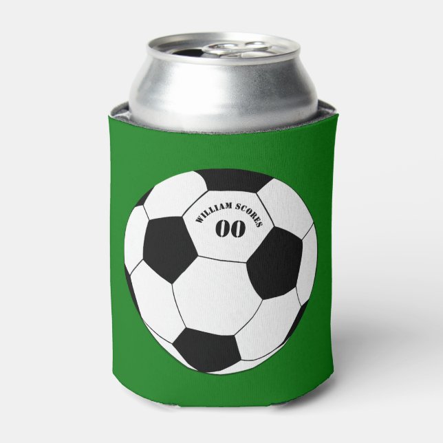 Fußball-Party, Fußball mit Name und Nummer Dosenkühler (Kanne Vorderseite)