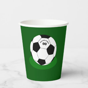 Fußball-Party, Fußball mit Name und Nummer Pappbecher