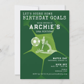 Fußball Party Game Day Pitch jedes Alter Sport Geb Einladung