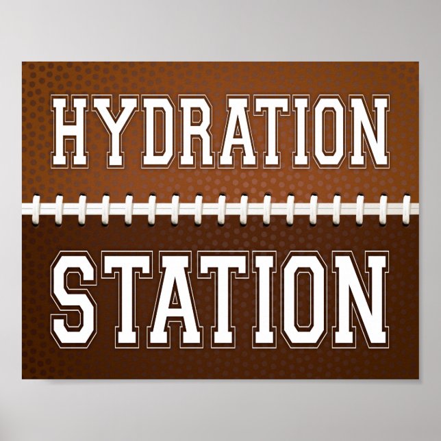 Fußball Party HYDRATION STATION Schild drucken (Vorne)