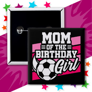 Fußball-Party Mama der Geburtstagskarte Button