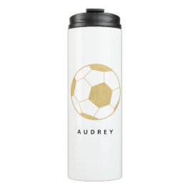 Fußball Party Sport Individuelle Name Gold Wasserf Thermosbecher