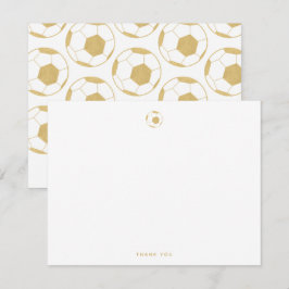 Fußball-Party Vielen Dank Gold Note Card Dankeskarte