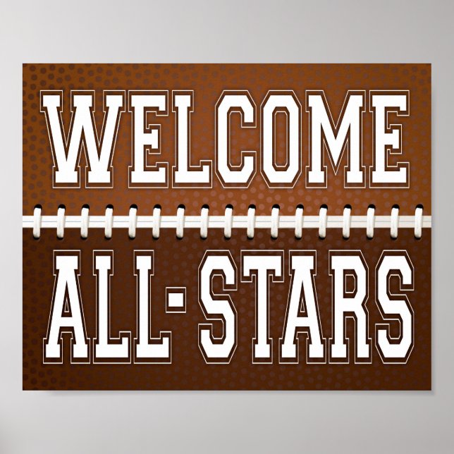 Fußball Party WILLKOMMEN ALL-STARS signieren Print Poster (Vorne)