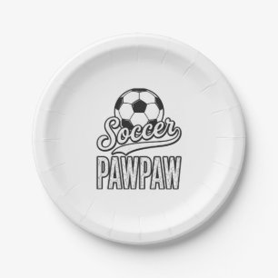 Fußball Pawpaw Vintage Gravur Shirt Design_1 Pappteller
